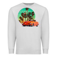 Dove Grey karmann ghia sunset palm love quote Premium Sweatshirt - Craftify