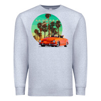 Heather Grey karmann ghia sunset palm love quote Premium Sweatshirt - Craftify