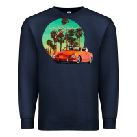 Navy karmann ghia sunset palm love quote Premium Sweatshirt - Craftify