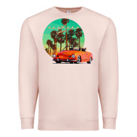 Pale Pink karmann ghia sunset palm love quote Premium Sweatshirt - Craftify