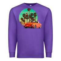 Purple karmann ghia sunset palm love quote Premium Sweatshirt - Craftify