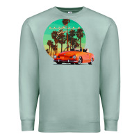 Seafoam karmann ghia sunset palm love quote Premium Sweatshirt - Craftify