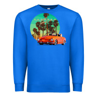 Karmann Ghia Sunset Palm Love Quote Premium Sweatshirt | Teevron