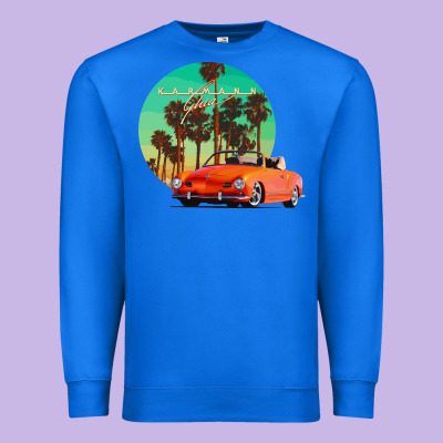 Karmann Ghia Sunset Palm Love Quote Premium Sweatshirt Designed By Craftify