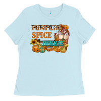 Baby Blue Pumpkin Spice Junkie Ladies Tee - FaDigitalArtStudio