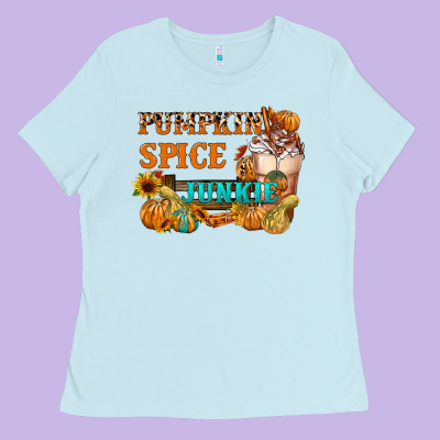 Pumpkin Spice Junkie Ladies Tee Designed By Fadigitalartstudio