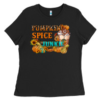 Black Pumpkin Spice Junkie Ladies Tee - FaDigitalArtStudio