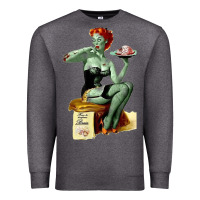 Charcoal Heather Zombie Pin Up Girl Halloween Premium Sweatshirt - Craftify