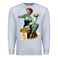 Heather Grey Zombie Pin Up Girl Halloween Premium Sweatshirt - Craftify