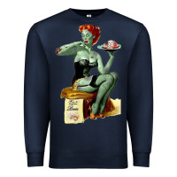 Navy Zombie Pin Up Girl Halloween Premium Sweatshirt - Craftify