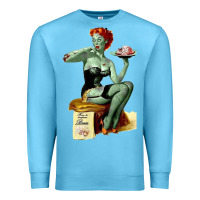 Ocean Blue Zombie Pin Up Girl Halloween Premium Sweatshirt - Craftify
