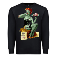 Black Zombie Pin Up Girl Halloween Premium Sweatshirt - Craftify