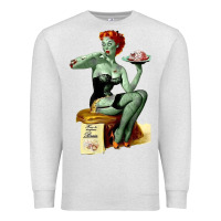 Oatmeal Heather Zombie Pin Up Girl Halloween Premium Sweatshirt - Craftify