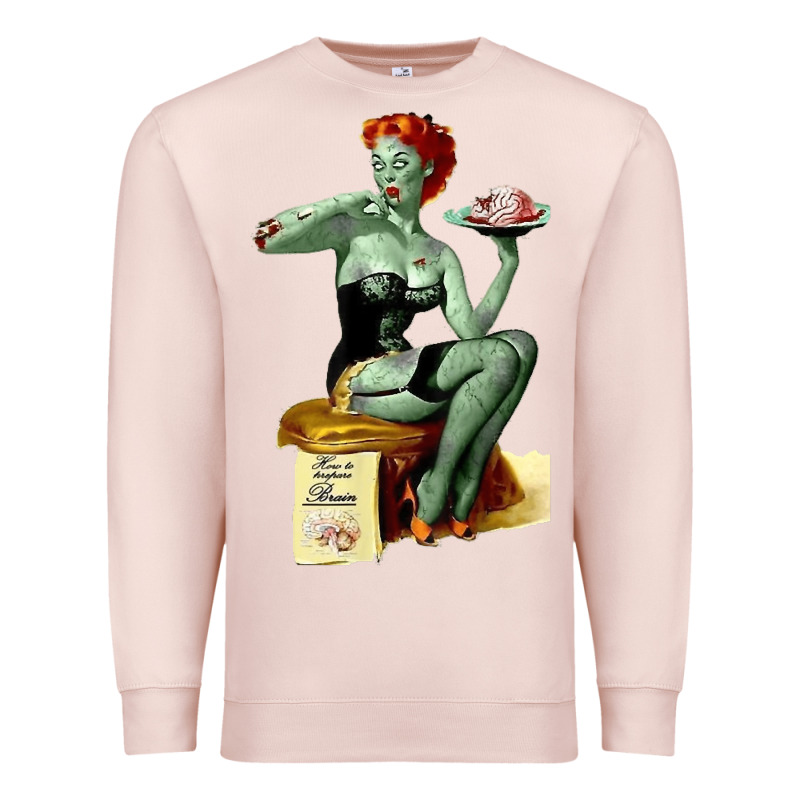 Zombie Pin Up Girl Halloween Premium Sweatshirt by Craftify | Teevron