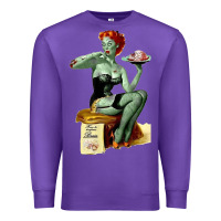 Purple Zombie Pin Up Girl Halloween Premium Sweatshirt - Craftify