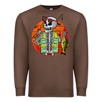 Chestnut skeleton fishing lover moon halloween costume fish Premium Sweatshirt - Craftify