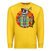 Lemon skeleton fishing lover moon halloween costume fish Premium Sweatshirt - Craftify