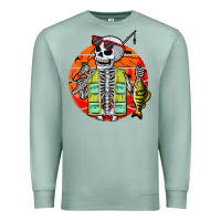Seafoam skeleton fishing lover moon halloween costume fish Premium Sweatshirt - Craftify