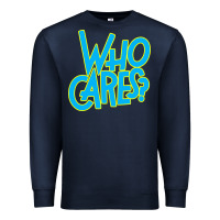 Navy who cares Premium Sweatshirt - Craftify