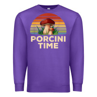 Purple vintage sunset porcini mushroom hunting boletus edulis t shirt Premium Sweatshirt - Craftify