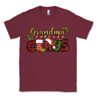 Burgundy Grandma claus with christmas gift sock mother's Classic Tee - HowdyJamesFarm