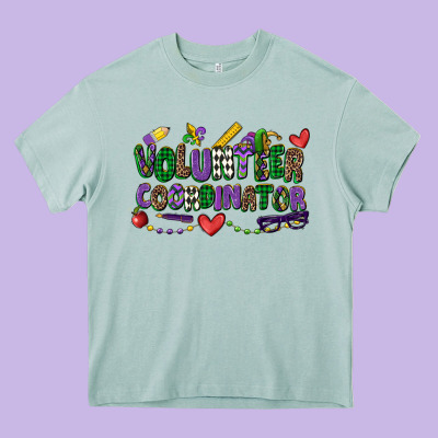 Volunteer Coordinator Mardi Gras Cowgirl Heavy Core Tee Designed By Cowgirlartshop