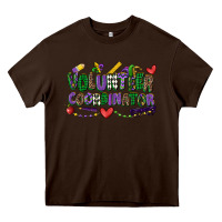 Chocolate Brown volunteer coordinator mardi gras cowgirl Heavy Core Tee - CowGirlArtShop