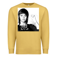 Antique Gold Jane Fonda Mugshot GIFT Premium Sweatshirt - Craftify