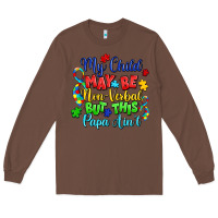 Chestnut my child may be non verbal but this papa ain't Long Sleeve Tee - LillyAllenDesigns