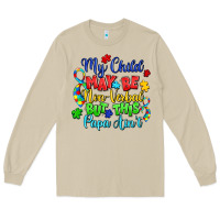Mushroom my child may be non verbal but this papa ain't Long Sleeve Tee - LillyAllenDesigns