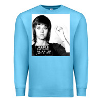 Ocean Blue Jane Fonda Mugshot GIFT Premium Sweatshirt - Craftify