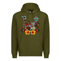 Army Green farm life chicken Premium Hoodie - SublimationCraftShop