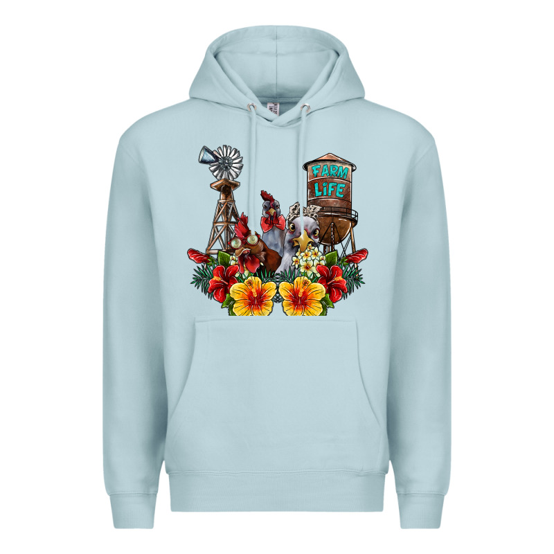 Farm Life Chicken Premium Hoodie by SublimationCraftShop | Teevron