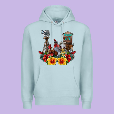 Farm Life Chicken Premium Hoodie Designed By Sublimationcraftshop