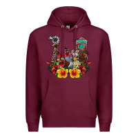 Burgundy farm life chicken Premium Hoodie - SublimationCraftShop