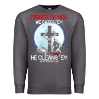 Charcoal Heather fisher of men we catch  em he cleans  em matthew 4 19 Premium Sweatshirt - Craftify