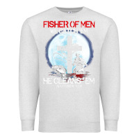 Oatmeal Heather fisher of men we catch  em he cleans  em matthew 4 19 Premium Sweatshirt - Craftify
