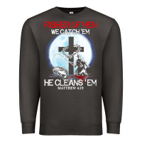 Smoke fisher of men we catch  em he cleans  em matthew 4 19 Premium Sweatshirt - Craftify