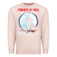 Pale Pink fisher of men we catch  em he cleans  em matthew 4 19 Premium Sweatshirt - Craftify