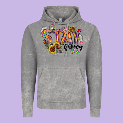 Stay Groovy Vintage Hoodie Designed By Cowhidedigitalart