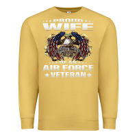 Antique Gold proud wife of an air force veteran military vet spouse gifts premium m Premium Sweatshirt - Craftify