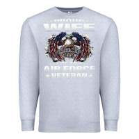 Heather Grey proud wife of an air force veteran military vet spouse gifts premium m Premium Sweatshirt - Craftify