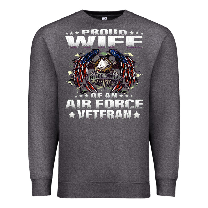 Proud Wife Of An Air Force Veteran Military Vet Spouse Gifts Premium M Premium Sweatshirt by Craftify | Teevron