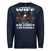 Navy proud wife of an air force veteran military vet spouse gifts premium m Premium Sweatshirt - Craftify