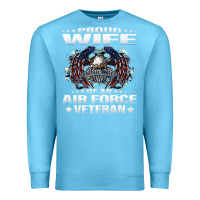 Ocean Blue proud wife of an air force veteran military vet spouse gifts premium m Premium Sweatshirt - Craftify