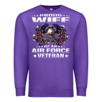 Purple proud wife of an air force veteran military vet spouse gifts premium m Premium Sweatshirt - Craftify