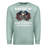 Seafoam proud wife of an air force veteran military vet spouse gifts premium m Premium Sweatshirt - Craftify