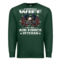 Sports Green proud wife of an air force veteran military vet spouse gifts premium m Premium Sweatshirt - Craftify