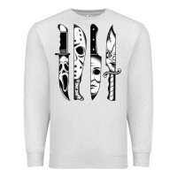 Oatmeal Heather knives horror movie friday halloween horror goth evil t shirt Premium Sweatshirt - InspiraDesign