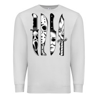 Dove Grey knives horror movie friday halloween horror goth evil t shirt Premium Sweatshirt - InspiraDesign